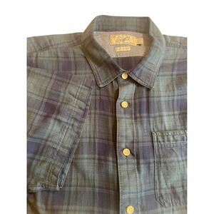 Grayers Clothiers XXL‎ Mens Blue Green Plaid Shirt Short Sleeve Button Up cotton